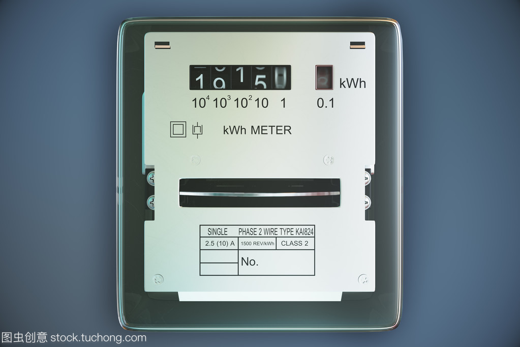 模擬的電表顯示家庭消費(fèi)。電源我